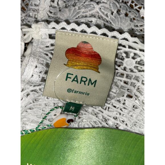 Farm Rio White Guipure Lace Blouse NWT $240 Stunning Boho Chic Top M Embroidered - Picture 9 of 11